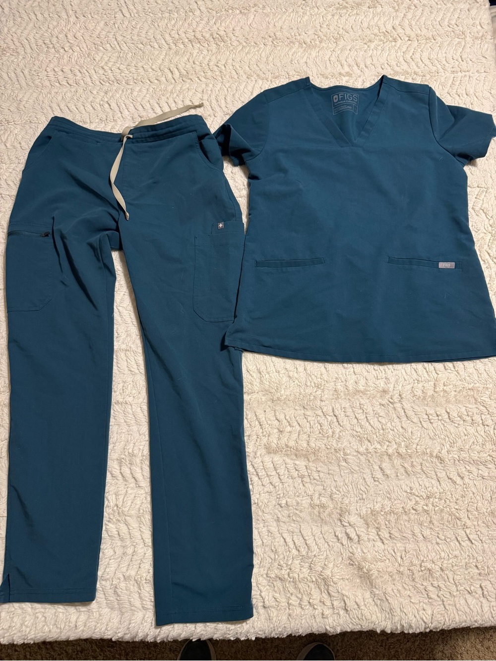 ✨ FIGS Technical Collection Teal Scrub 2 piece set size S workwear relaxed fit